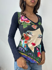 vintage edit: fashion week | small navy desigual long sleeve jumper
