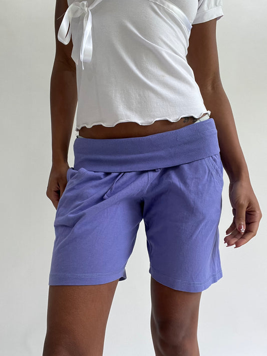 💚zara larsson drop | medium purple jogger cropped shorts
