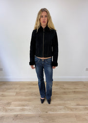 small black suede coat
