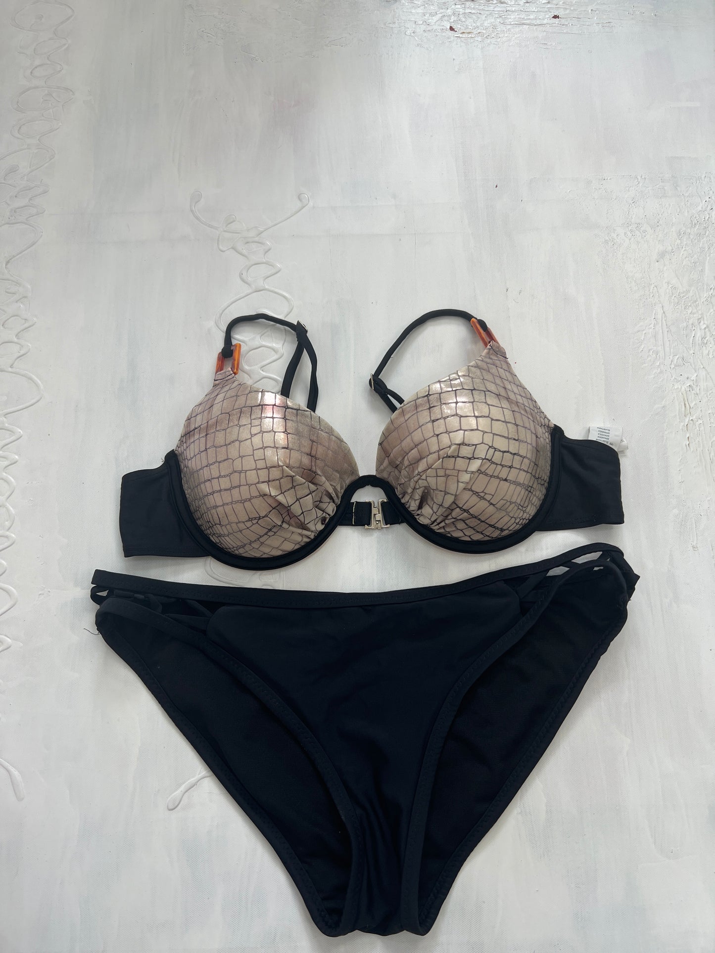 BRAT GIRL SUMMER DROP | large silver and black snakeskin bikini