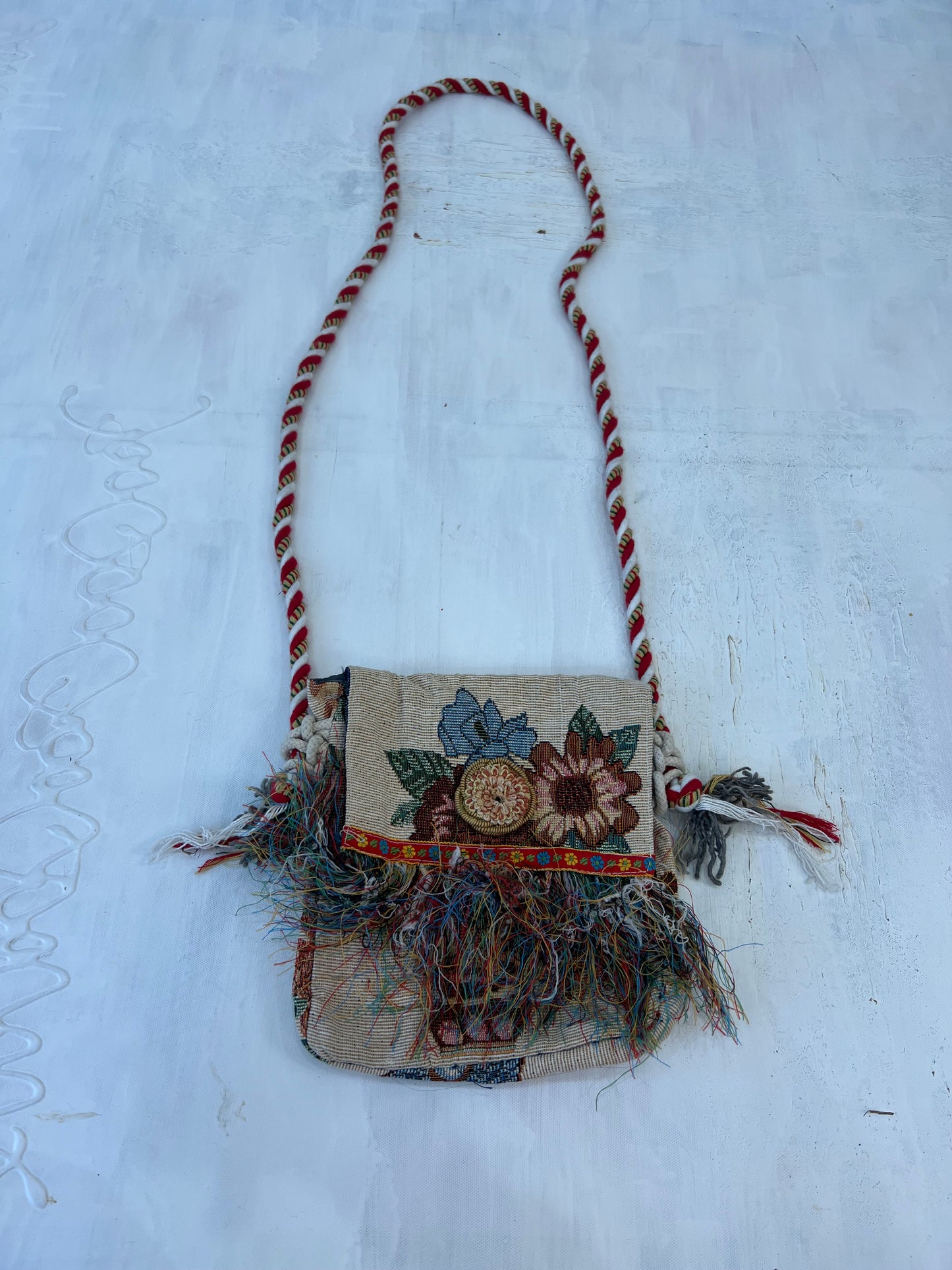 summer edit | red and cream crossbody bag with floral print
