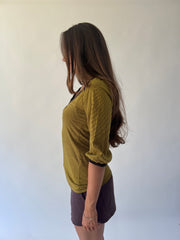 back to school drop | medium yellow and brown stripped top