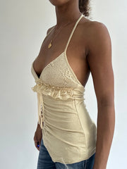 BEST PICKS | small beige ruffle detail cami top