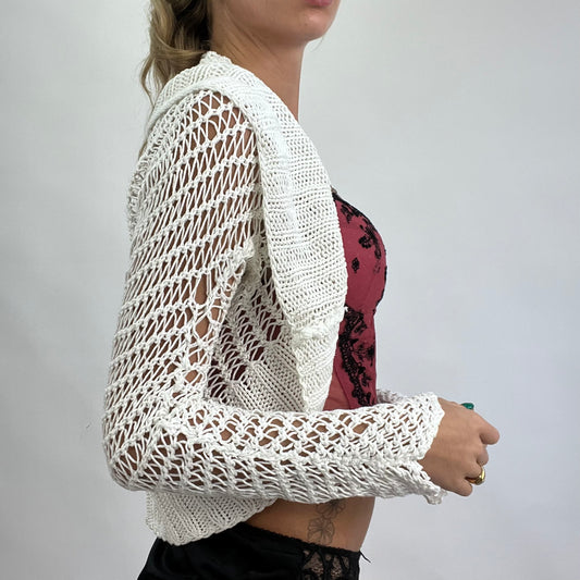 CARRIE BRADSHAW DROP | small white crochet shrug