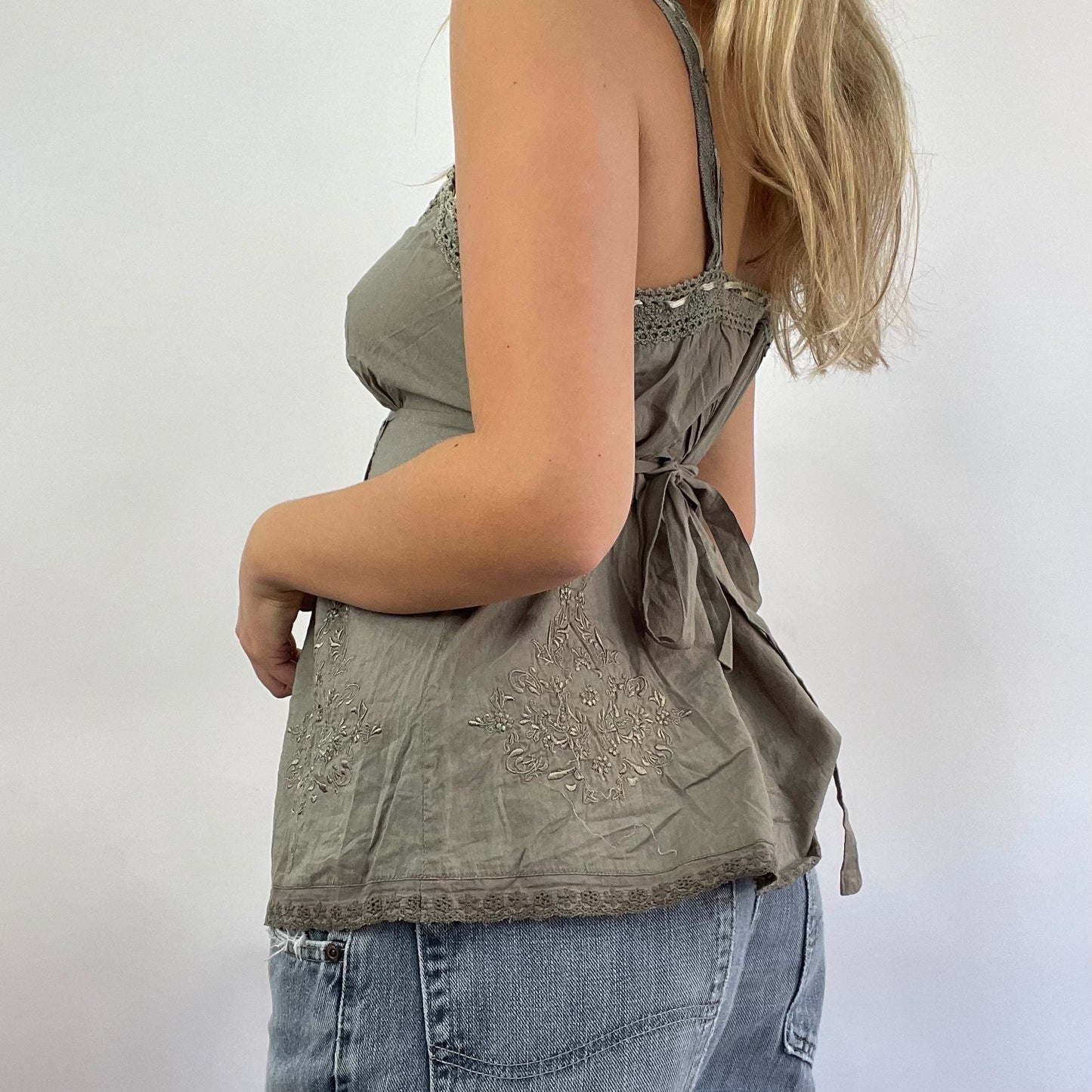 GRUNGE COQUETTE DROP | small green button up top