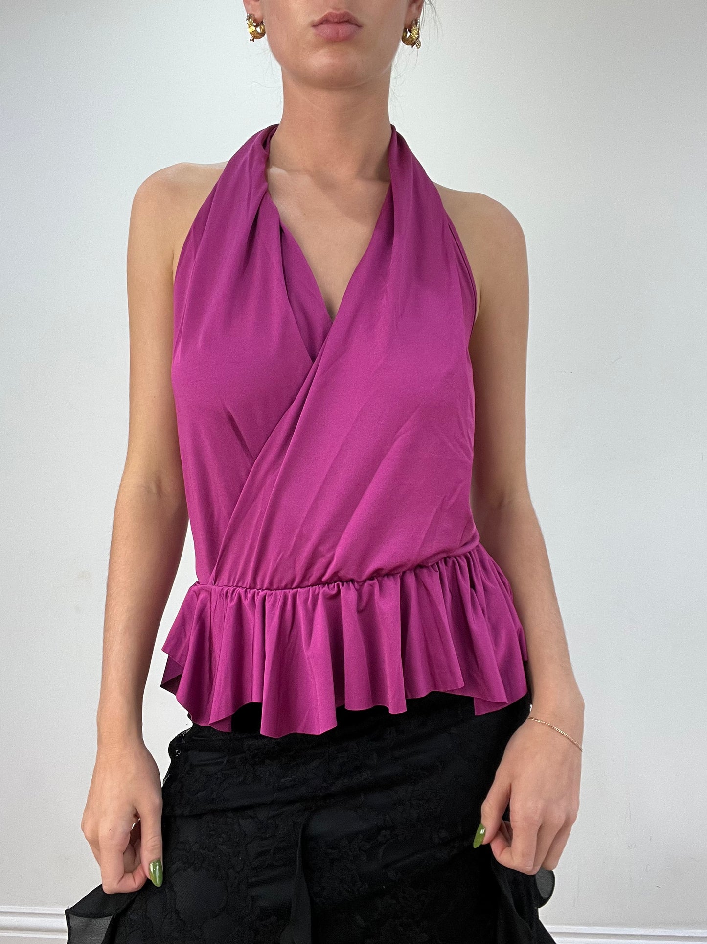 vintage edit seventeen | medium purple halterneck top