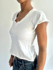 summermaxxing drop | small white blue co short sleeve top