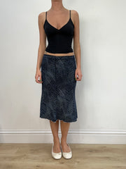 vintage edit seventeen | small navy versace sparkly midi skirt