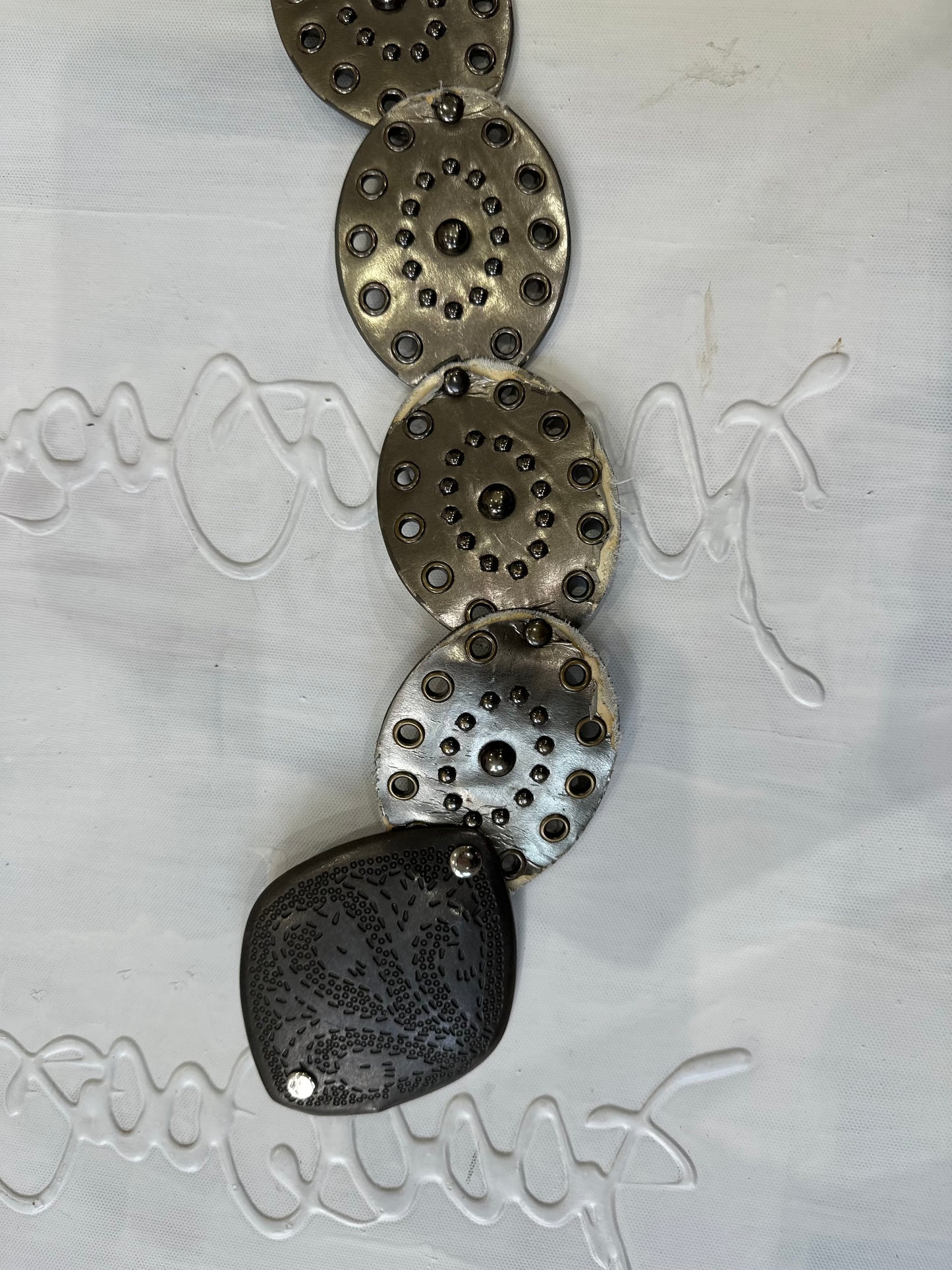 winter edit | silver studded circle pendant belt