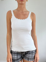 BEST PICKS | small white lace ribbed cami