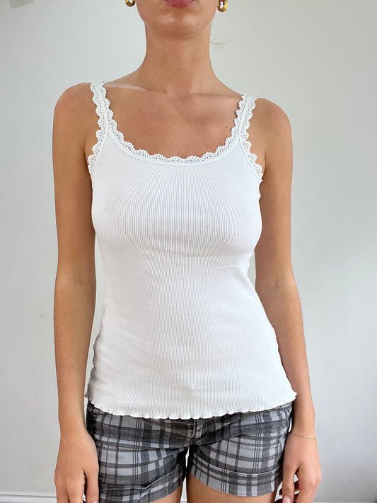 BEST PICKS | small white lace ribbed cami