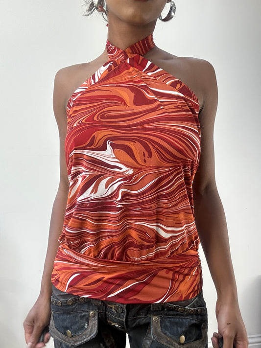 AUTUMN EDIT | small orange old h&m halterneck top