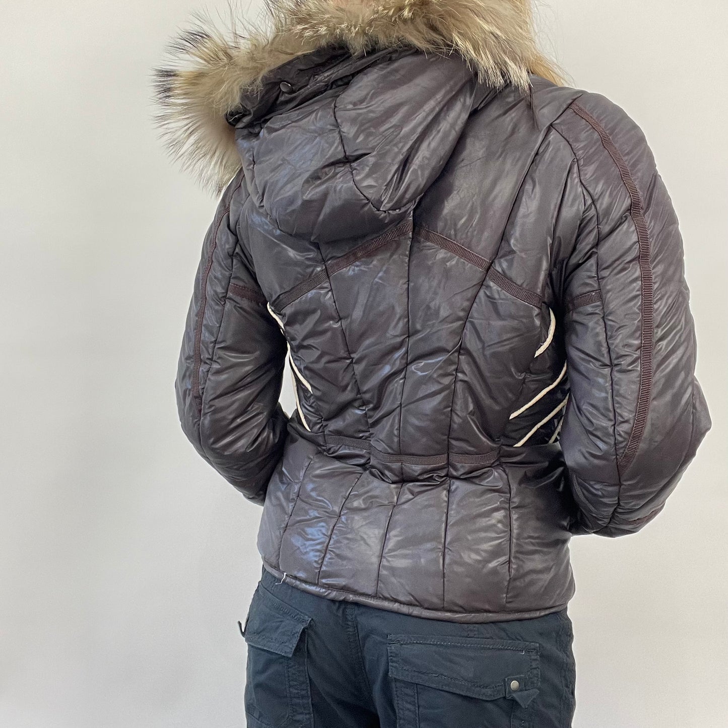 POSH AND BECKS DROP | small dark brown dual zip puffer jacket