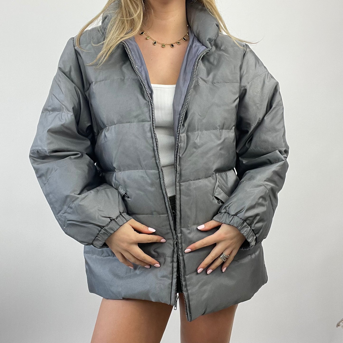 💻FUTURECORE DROP | large grey puffer jacket