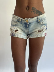 beach drop | Camisetas de pequeno azul denim micro mini