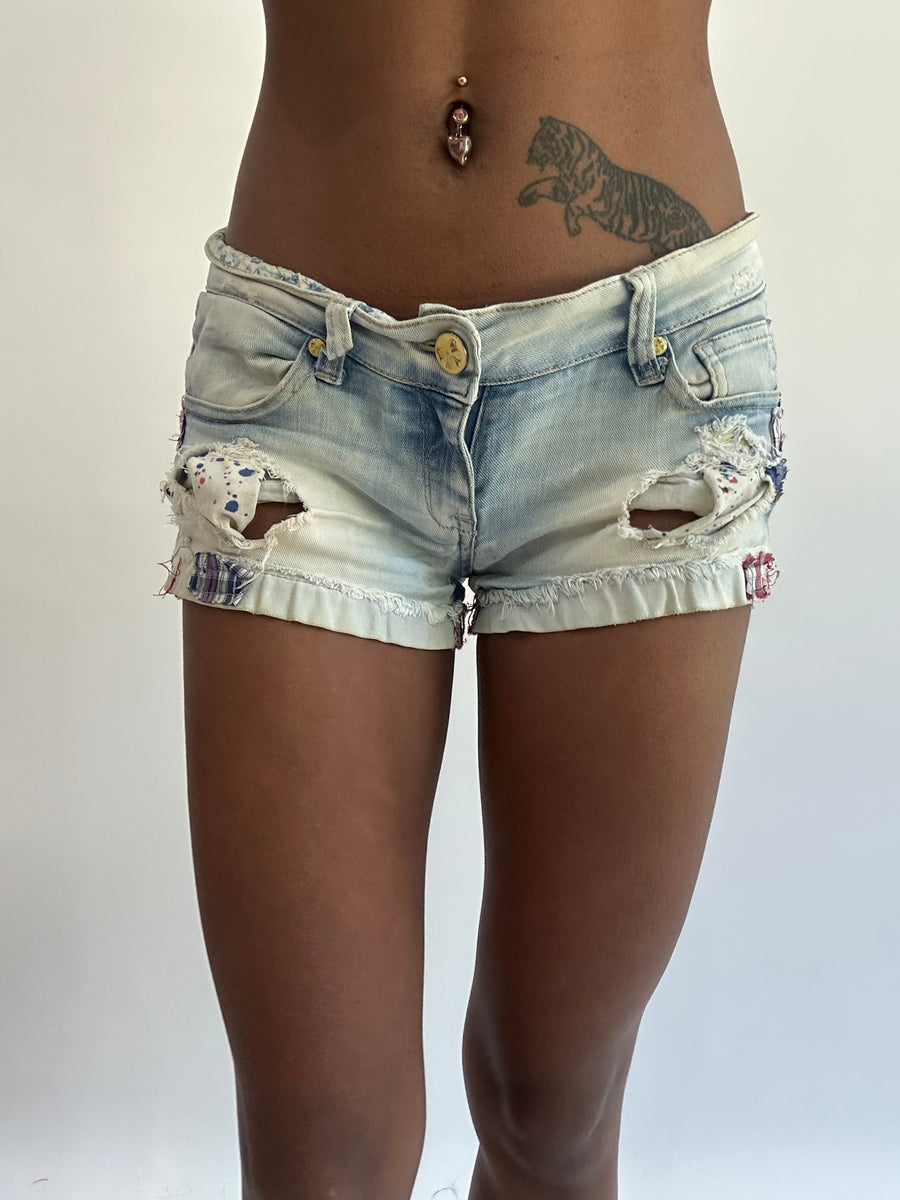 beach drop | Camisetas de pequeno azul denim micro mini