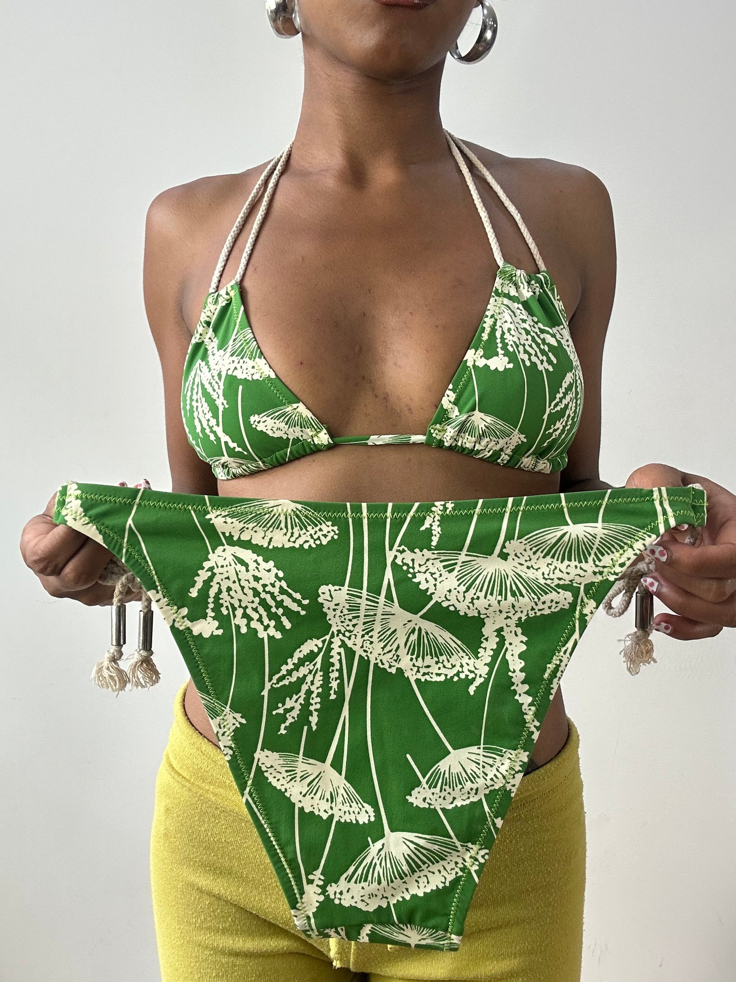 vintage edit twenty-nine | medium green bikini set with floral print
