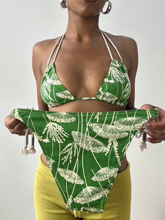 vintage edit twenty-nine | medium green bikini set with floral print