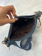 COASTAL COWGIRL DROP | dark wash reworked denim jean crossbody bag
