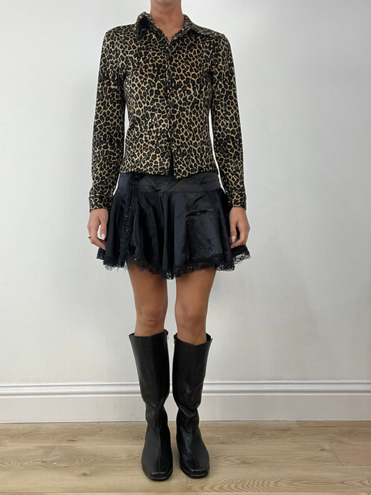 💻HALLOWEEN | medium brown leopard print long sleeved shirt