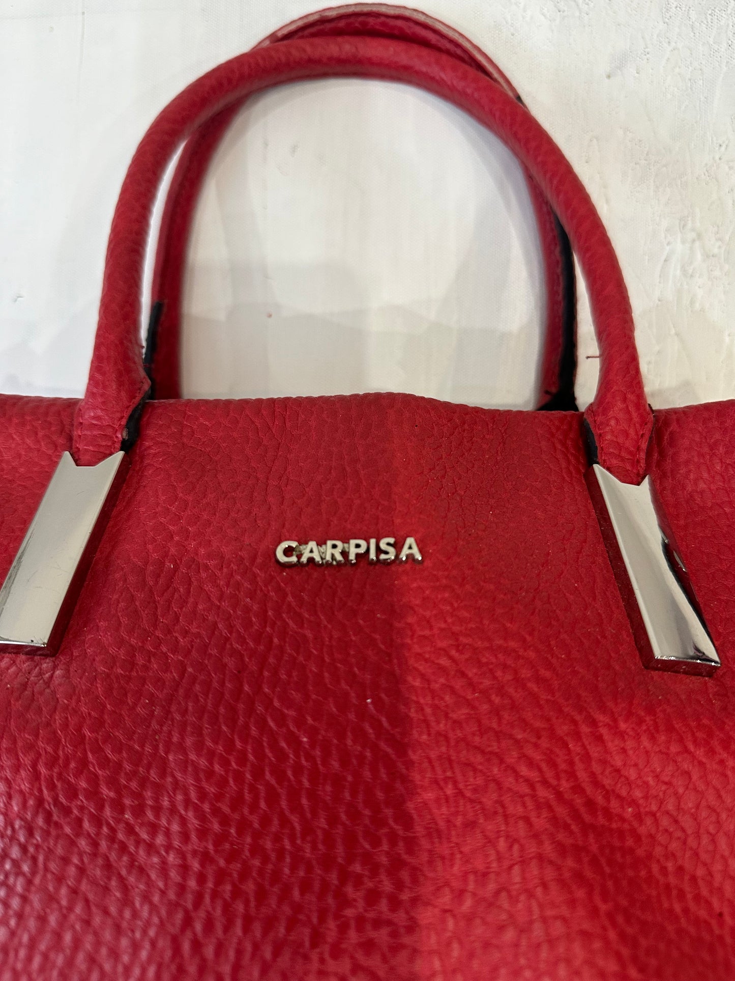 BEST PICKS | red faux leather shoulder bag with silver hardware details