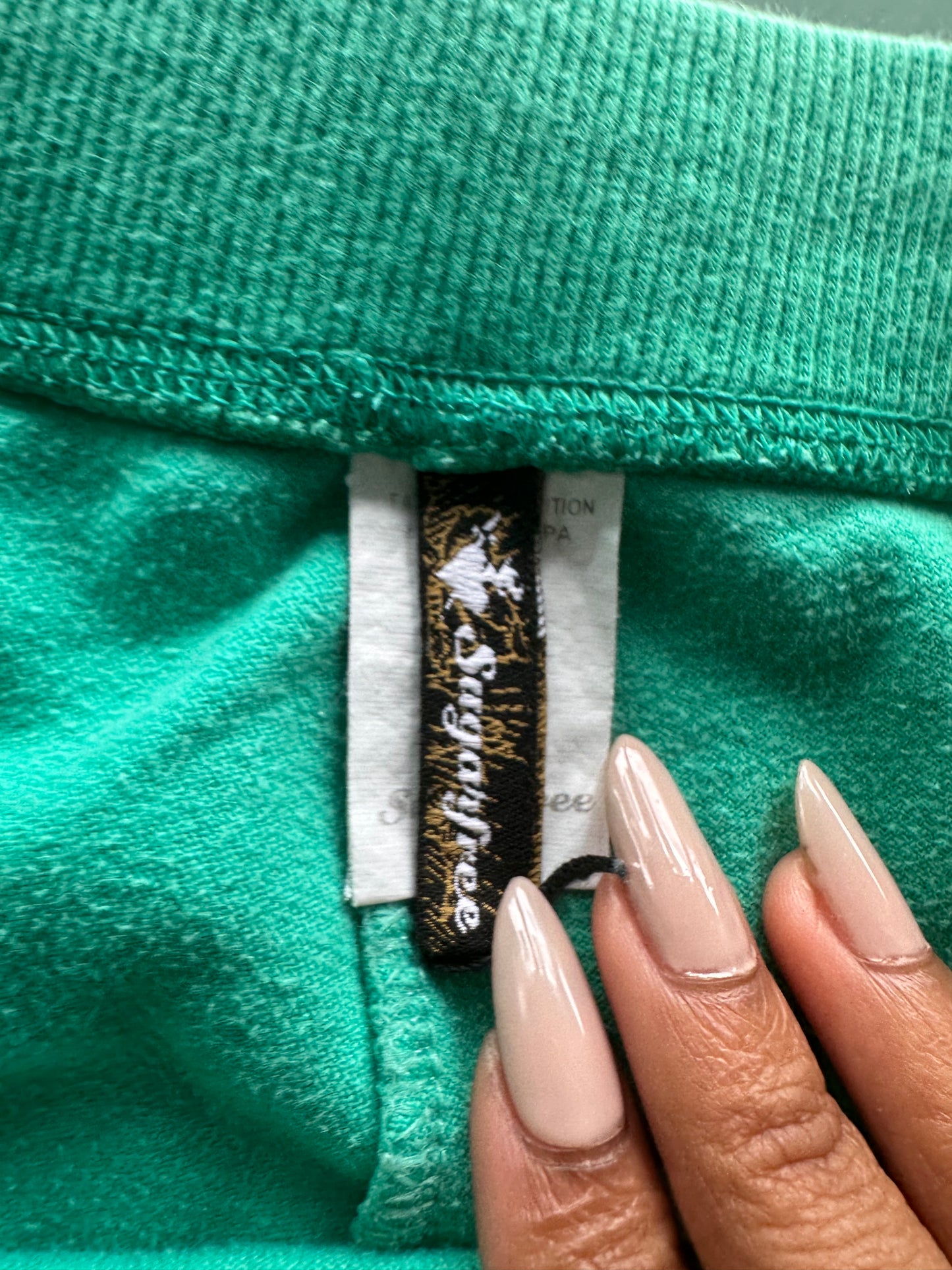 summermaxxing drop | small green velour sweatpants