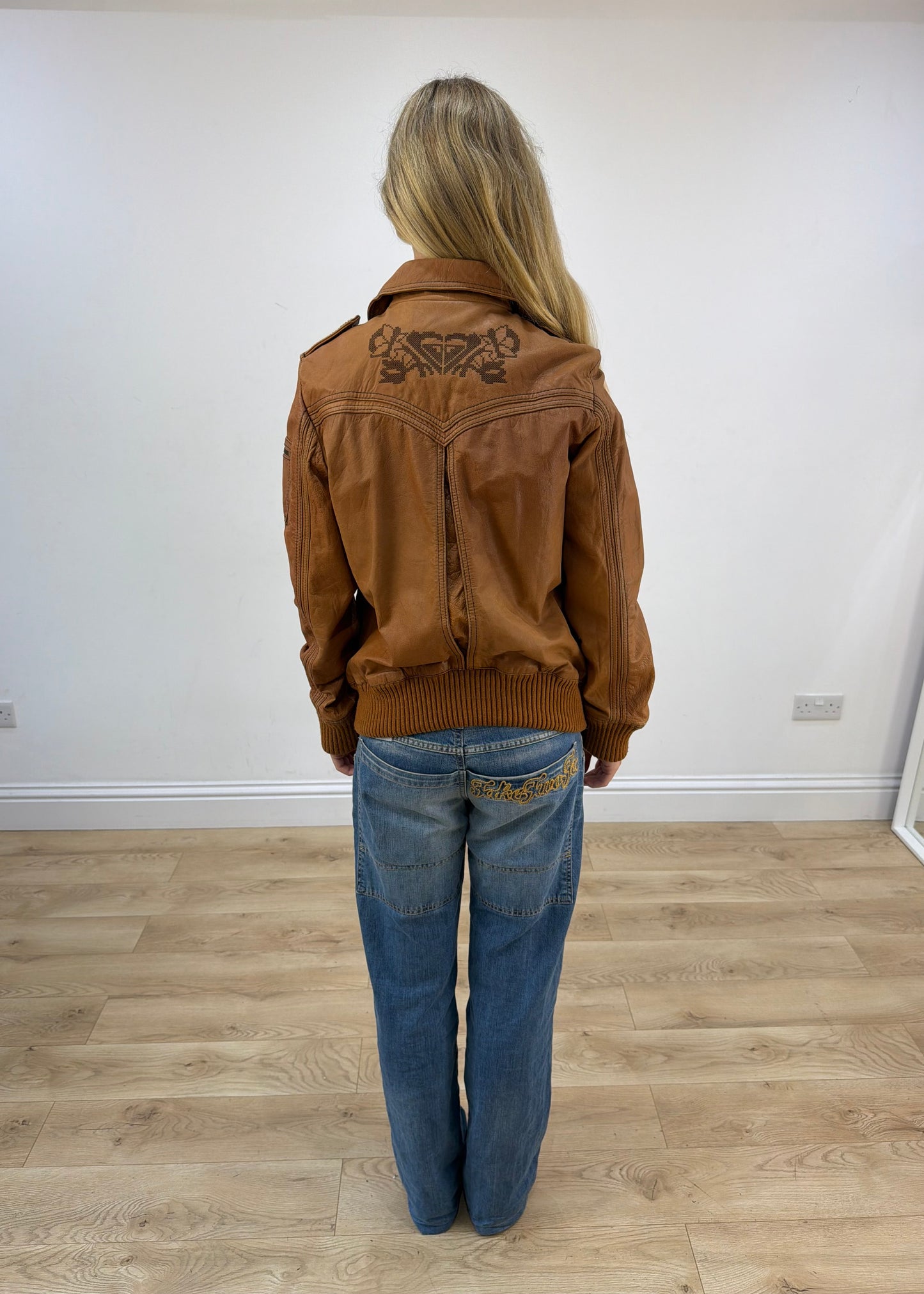 large brown rxy denim zip jacket image 8