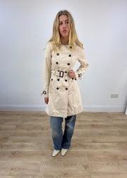 extra small cream zara trench coat image 1