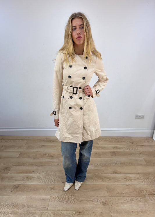 extra small cream zara trench coat image 1