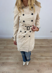 extra small cream zara trench coat image 2