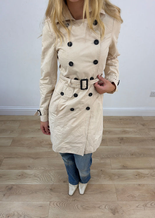 extra small cream zara trench coat image 2