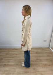 extra small cream zara trench coat image 6