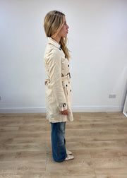extra small cream zara trench coat image 7