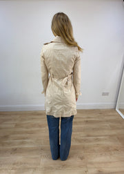 extra small cream zara trench coat image 8