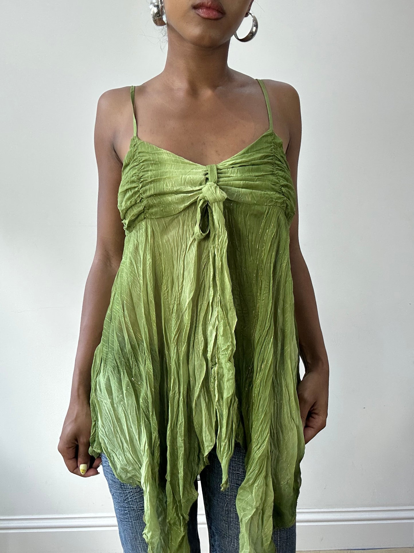 BEST PICKS | small green asymmetric cami top