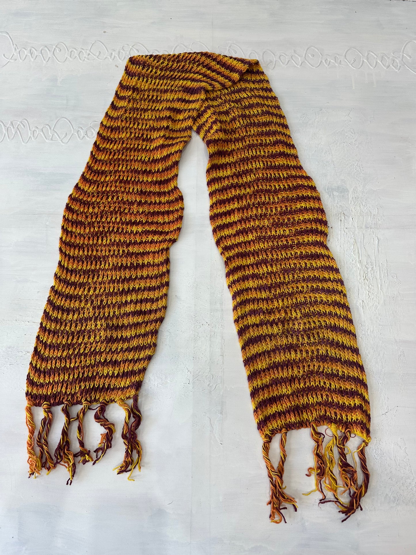 💻‼️ BEST PICKS | one size orange striped knit scarf