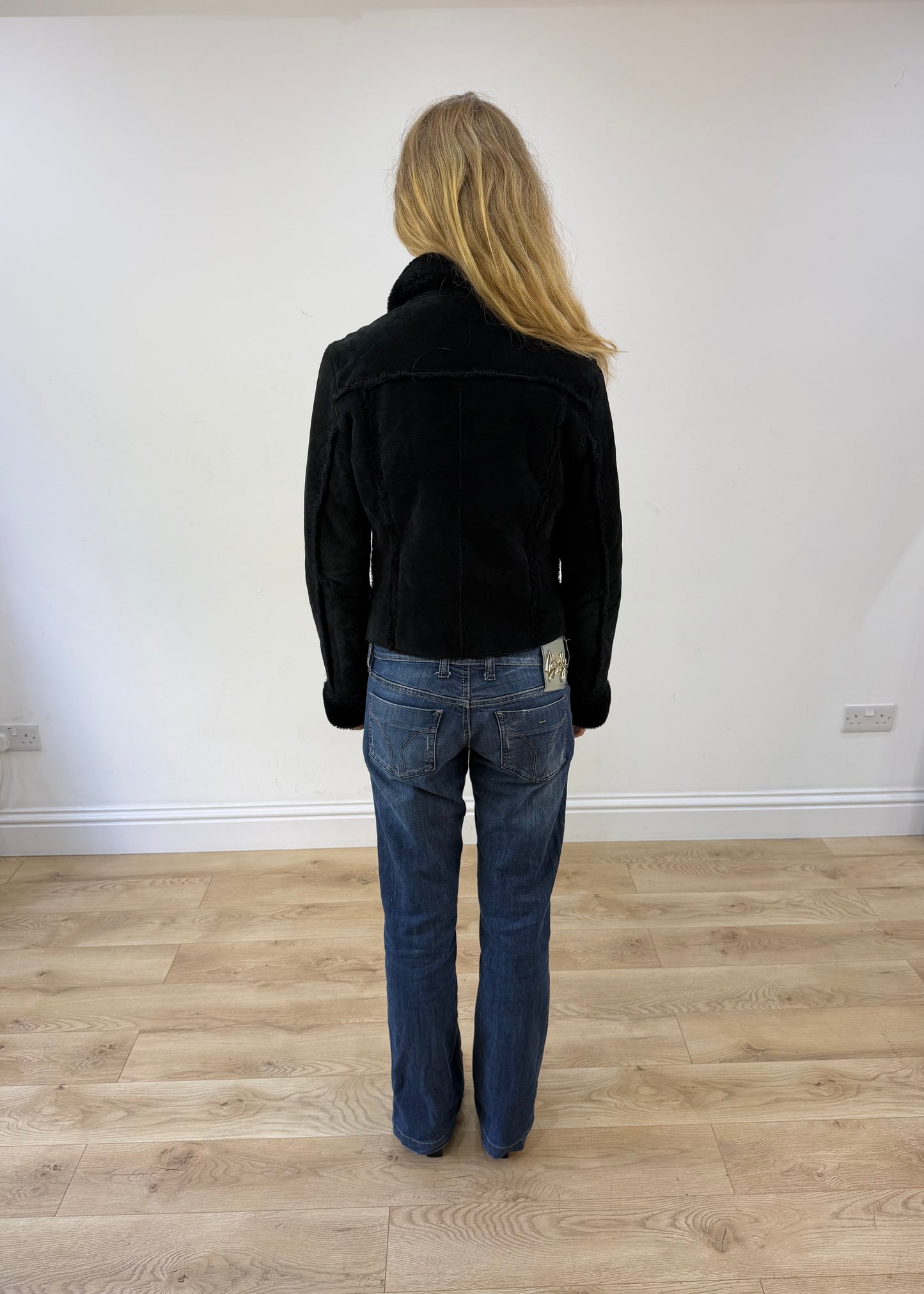 small black suede coat