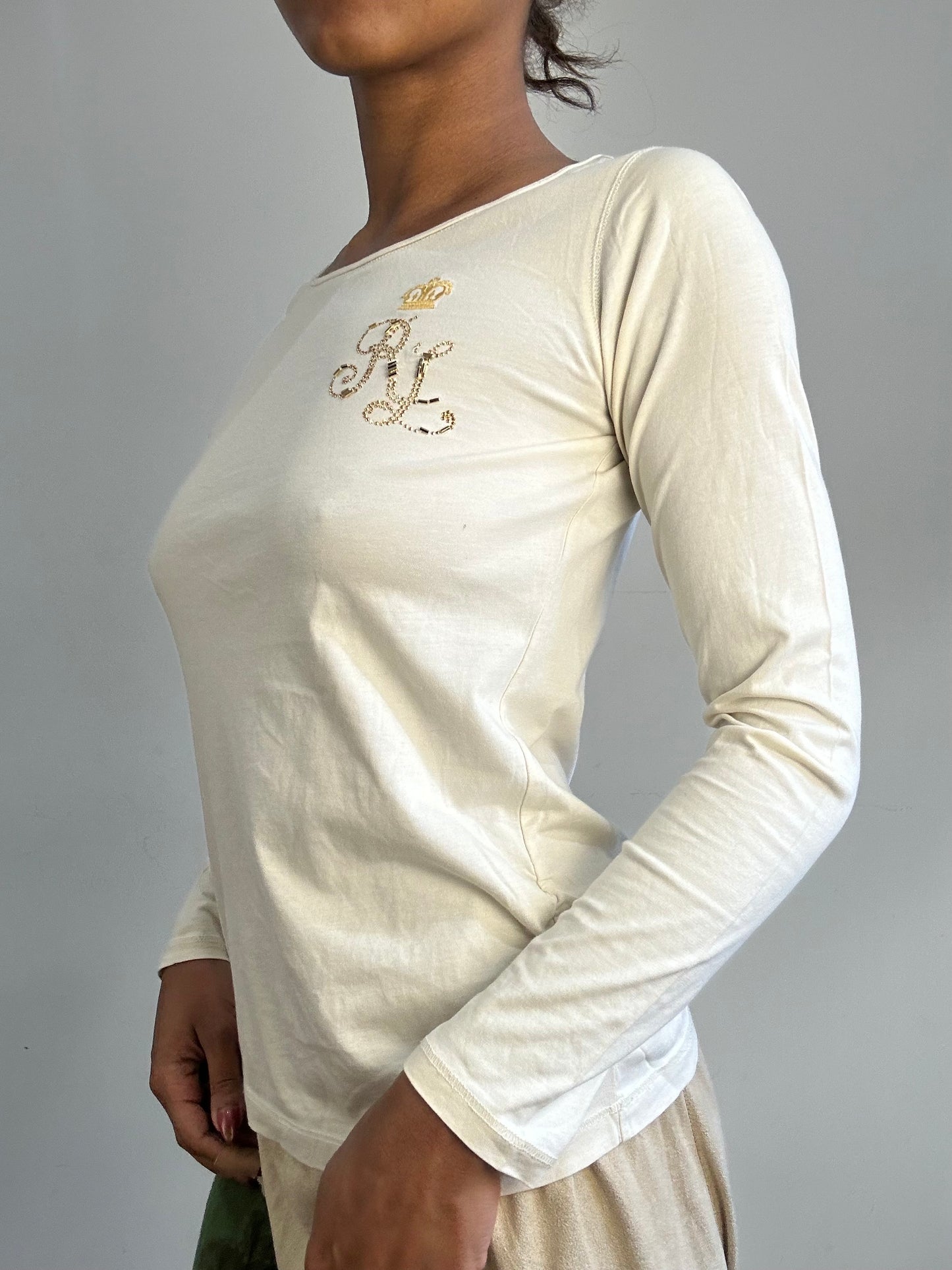 BEST PICKS | small/medium cream ralph lauren long sleeve top