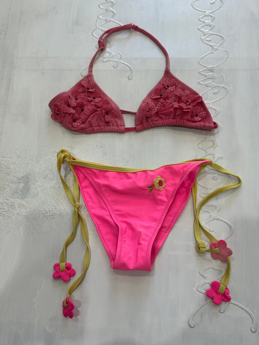 spring edit | pink floral bikini top and bikini bottoms