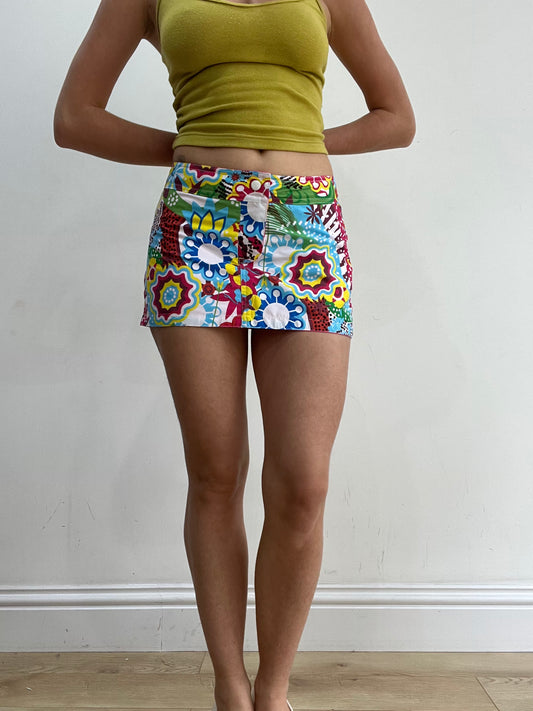 💻‼️ pink and blue roxy reversible  mini skirt