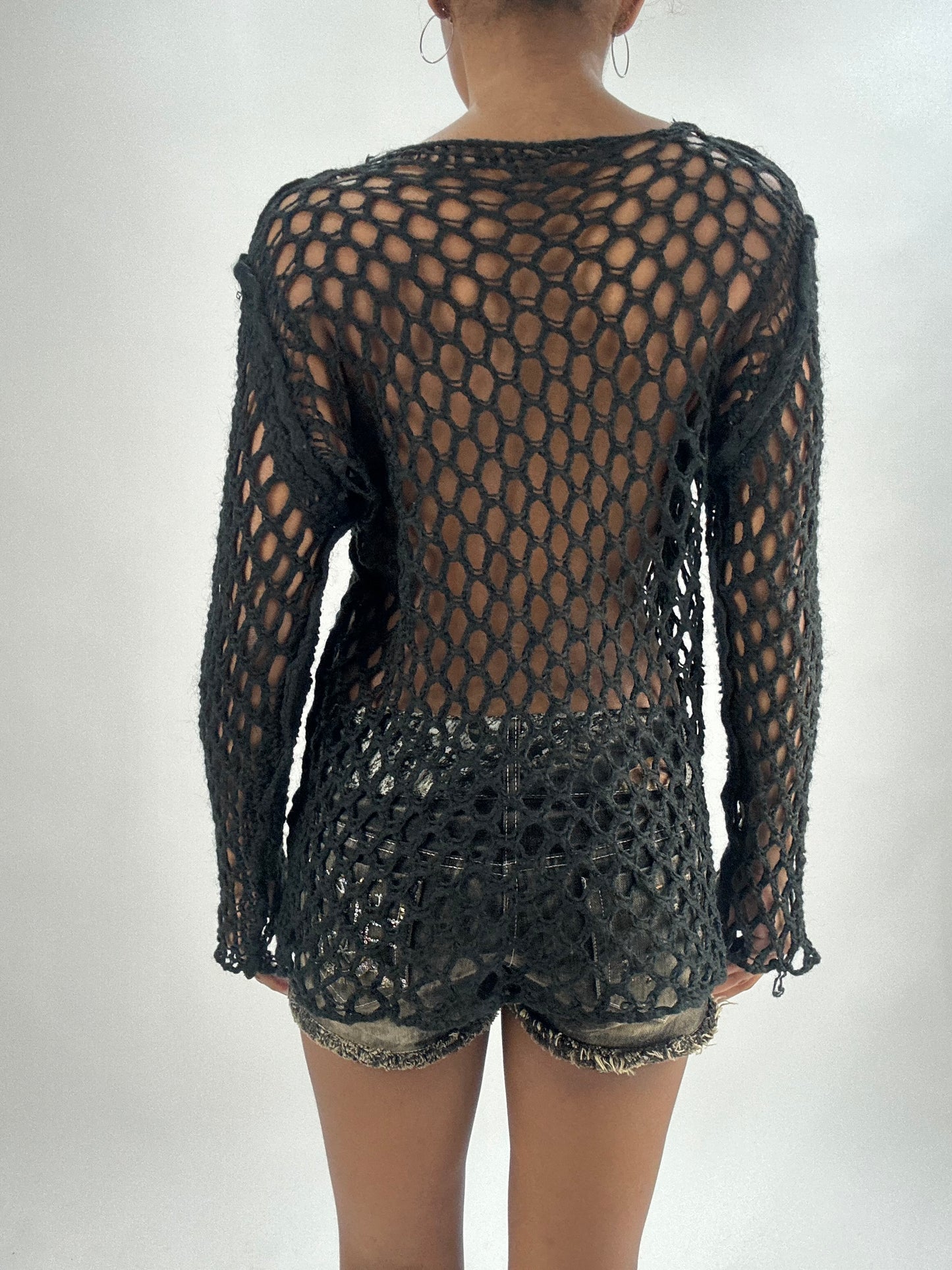 vintage edit thirty-five | small black crochet knit top