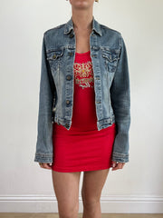 💚 miley cyrus edit | medium blue light wash morgan de toi denim jacket