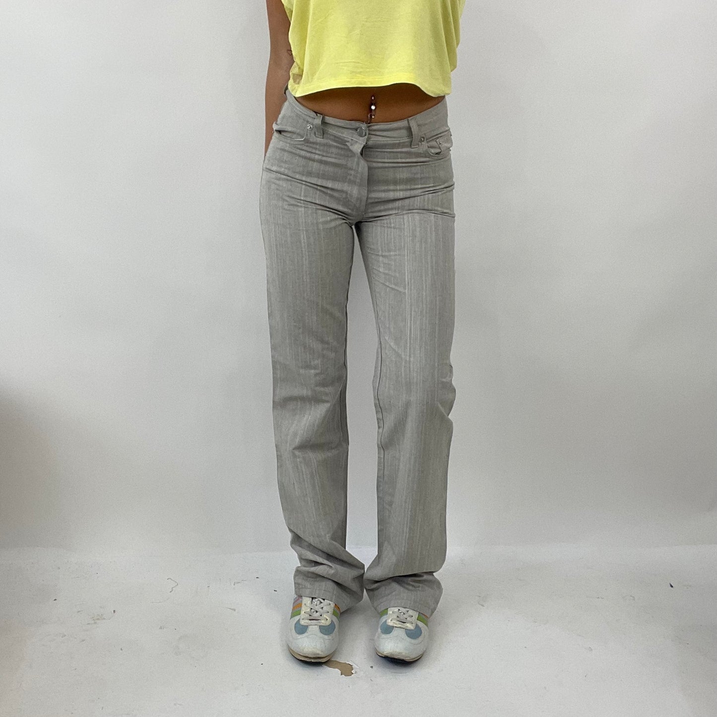 VINTAGE GEMS DROP | small grey moschino stripy trousers