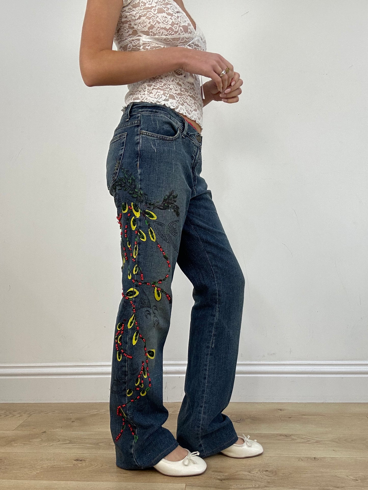 vintage edit seven | medium blue mid wash just cavalli jeans