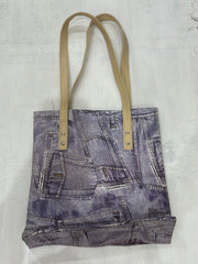 zara larsson drop | Púrpura e azul denim impressão ombro bolso