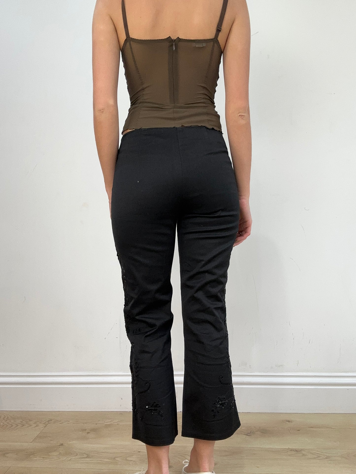 vintage edit seventeen | small black sequin capri style trousers