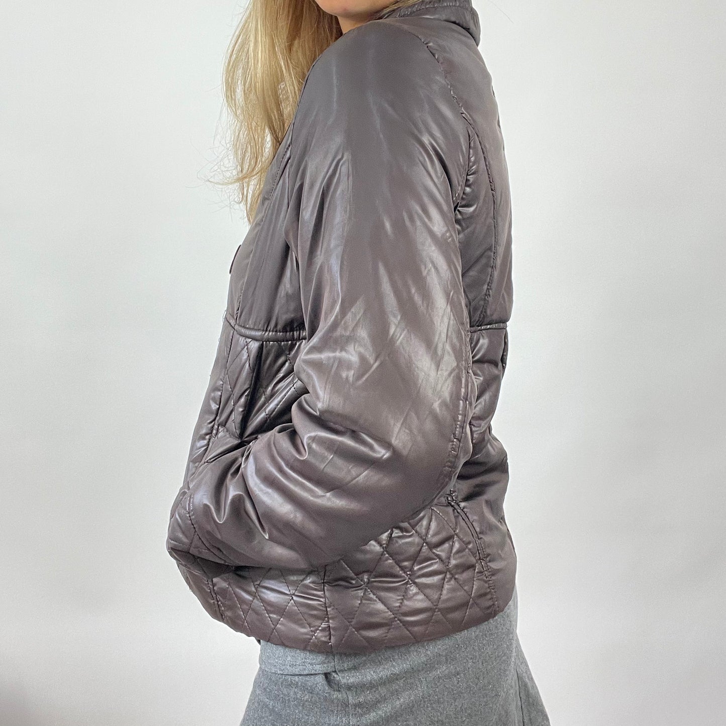 90s MINIMALISM DROP | small brown padded jacket