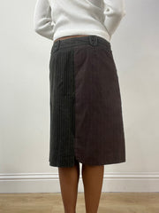 BEST PICKS | medium brown custo barcelona pinstripe midi skirt