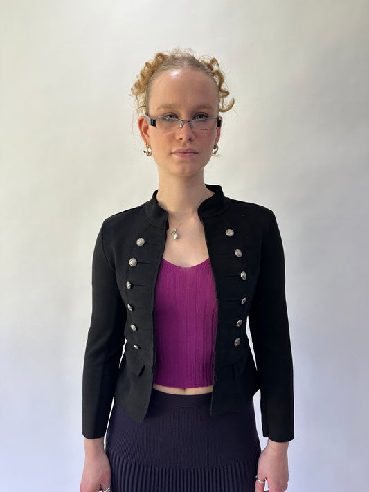 devil wears prada | small black solider style button jacket
