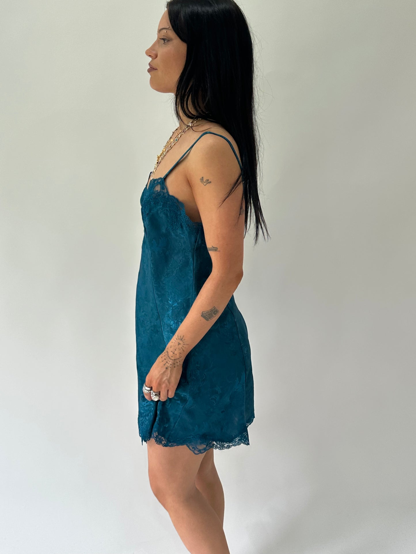 sailor drop | medium blue victoria secret lace cami dress